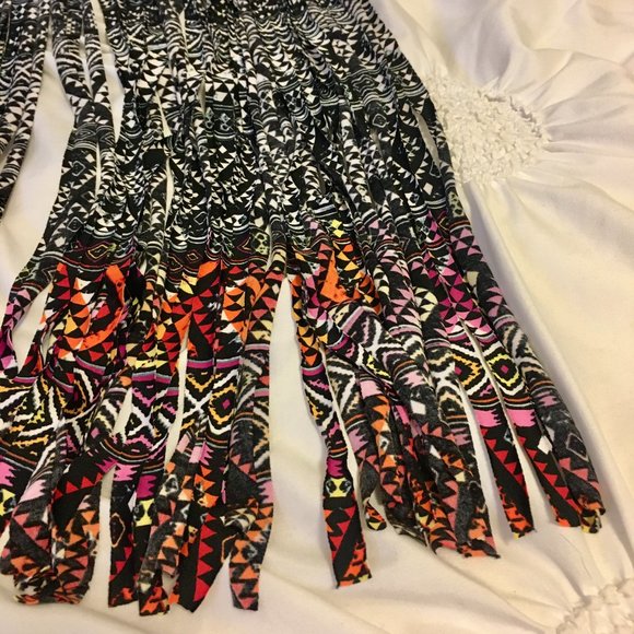Patterned Maxi Fringe Skirt - Picture 2 of 5